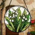 thumbnail image 2 of Stained Glass Window Hanging, Lily of The Valley Flower Sun Catchers Colorful Glass Panel Green Plants Suncatcher Decor for Birthday for Women,Men,Wife, Lovers, and Mom, 2 of 5