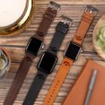 thumbnail image 2 of Hawkeyes Premium Leather Unisex Watch Band for Apple Watch - 42/44/45/49mm(46mm Series 10) Long Black by Affinity Bands, 2 of 5
