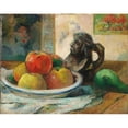 thumbnail image 2 of Paul Gauguin 24x20 Black Ornate Framed Double Matted Museum Art Print Titled: Still Life with Apples, a Pear, and a Ceramic Portrait Jug (1889), 2 of 5