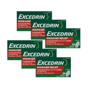 Excedrin Migraine Pain Reliever Caplets, 24 Count, 6 Pack