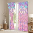 thumbnail image 3 of jejeloiu Pink Mermaid Pattern Curtains Pack of 2 (42x84 Each),Purple Gold Glitter Print Curtains Blackout For Girls, 3 of 6