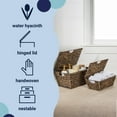 thumbnail image 3 of happimess BSK2007B-2SET Wilder Classic Farmhouse Woven Hyacinth Rectangular Storage Baskets with Lids and Handles, Brown (Set of 2), 3 of 7