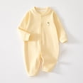 thumbnail image 2 of YunPes Newborn Baby Girls & Boys Soft Cotton Rompers Button Long Sleeve Onepieces 0-24 Months Unisex Footless Infant Bodysuits, 2 of 3