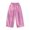 Hot Pink, variant on CPNG Girls Wide Leg Pants Solid Color Elastic Waist Casual Cropped Pants Trendy Baggy Lightweight Breathable Streetwear