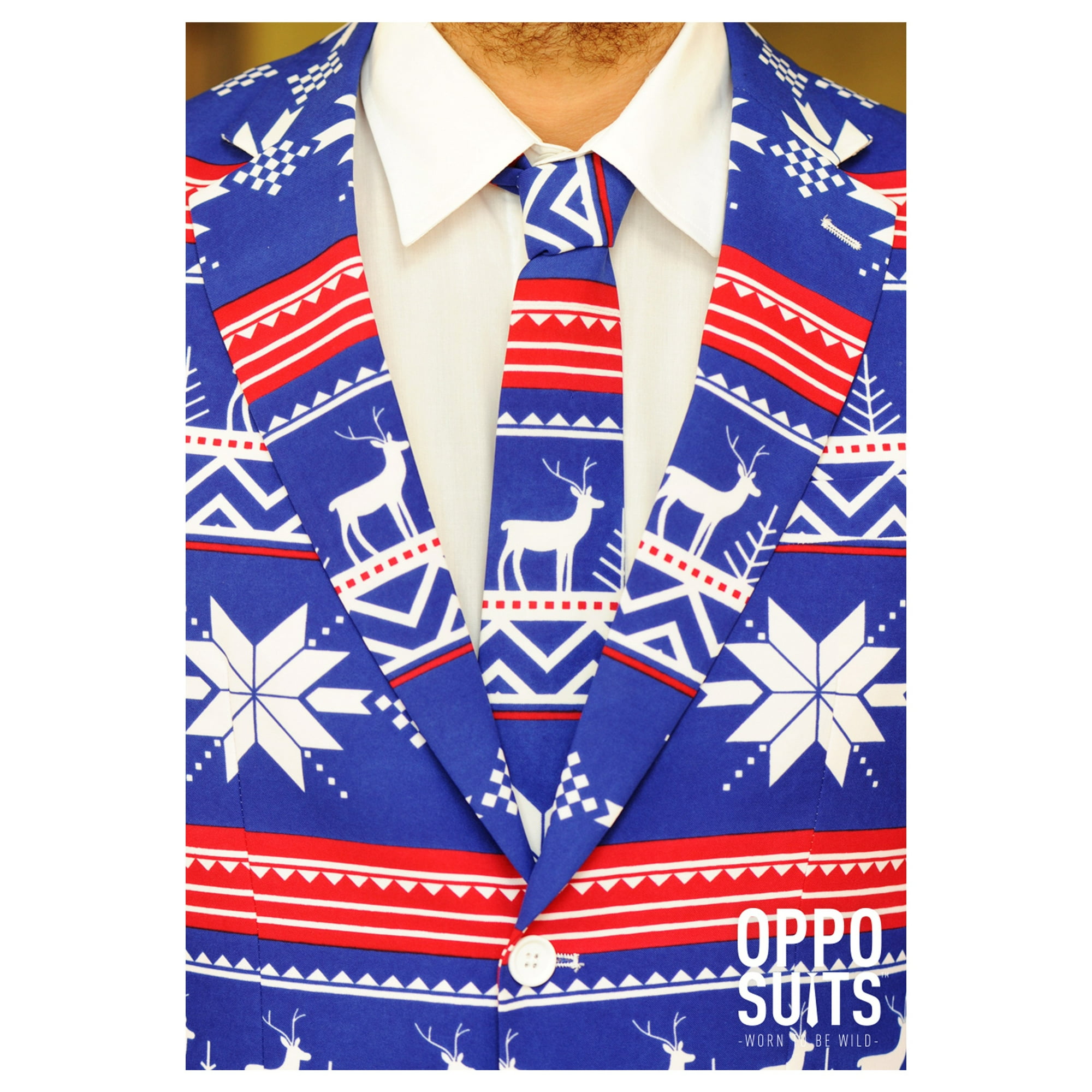 Costume De Noël Humoristique OppoSuits Pour Homme - Modèle Rudolph - Veste, Pantalon Et Cravate Inclus