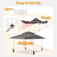 thumbnail image 4 of Vitarpatio 13x13 Pop Up Gazebo with Mosquito Netting, Steel Frame Pop-Up Canopy Tent Gazebos Portable Outdoor Gazebo with 2 Tier Roof, 3 Adjustable Height, Carry Bag and 4 Sandbags, Dark Gray, 4 of 11