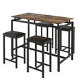 5 Piece Bar Table Set, Kitchen Counter Height Table with 4 Stools