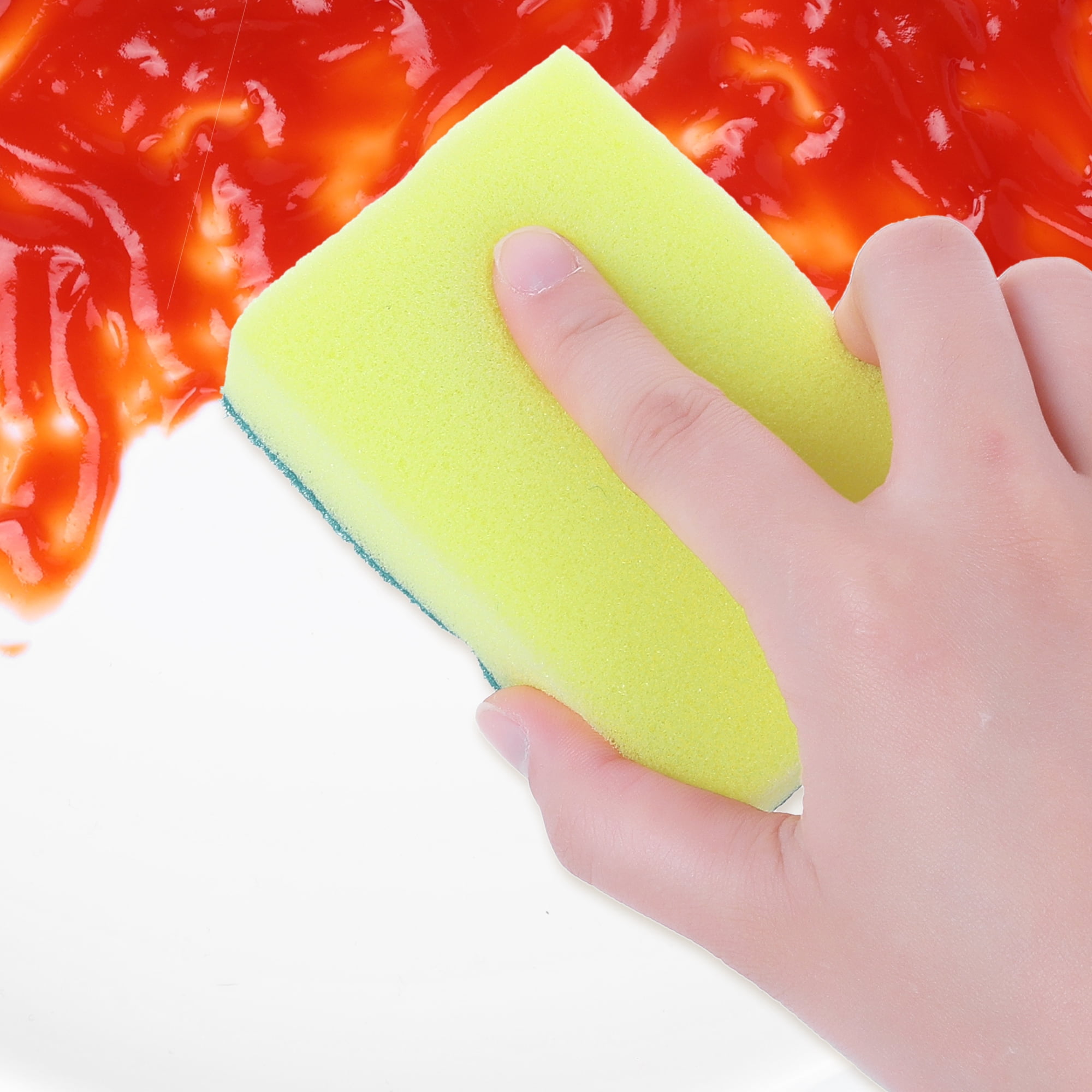 Unique Bargains Kitchen Cleaning Sponge Non-Scratch Scrub Sponges Green 3 Pcs