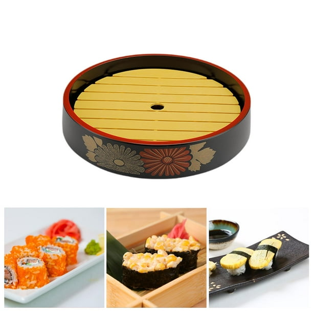 Plato de Presentación de Sushi, Plato de Sashimi, Plato de Cena, Tabla Redonda de Sushi, Plato de Sushi, Plato para Servir Sushi para Restaurante, Coc 27 cm