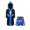 Blue, variant on Rswnyirn Kids Boys 2 Piece Boxing Uniform Set Satin Long Hooded Boxing Robes Cloak and Shorts Set Black&White 10