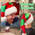 thumbnail image 4 of Gorro de Papá Noel para Adultos Gorro de Navidad 1 Paquete Rojo y Verde Navidad Papá Noel Año Nuevo Sombreros de Fiesta Sombrero Sombrero de Vacaciones, 4 of 4