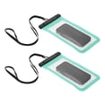 thumbnail image 1 of Unique Bargains 2 Pcs Mobile Waterproof Bag Green Universal Waterproof Case Compatible for Phone 5.51"x10.43", 1 of 6