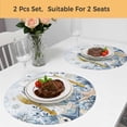 thumbnail image 5 of Blue Crab Coastal Round 13 Inch Placemats Set of 2, Beach Starfish Nautical Coral Botanical HeatResistant Non Slip Place Mats for Dining Table, Wipeable Braided Kitchen Table Mats for Housewarming, 5 of 9