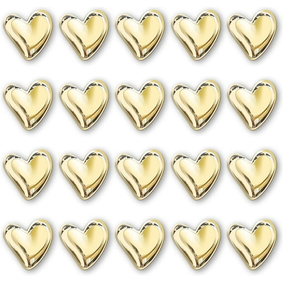22 Pcs Gold Small Heart Refrigerator Magnets,Yayun Love Heart Party Decorative Magnets for Whiteboard Cabinet Locker, Aesthetic Magnets for Home Kitchen Office