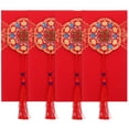 thumbnail image 1 of CIMAXIC Wedding 4pcs Tassel Design Red Envelope Wedding Paper Money Pocket With Chinese Style Pattern,8.15"X3.74"X0.12", 1 of 5