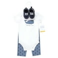 thumbnail image 2 of Hudson Baby Infant Boy Cotton Bodysuit, Pant and Shoe Set, Whaley Cute Anchor, 6-9 Months, 2 of 5