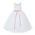 thumbnail image 2 of Ekidsbridal V-Back White Lace Tutu Tulle Flower Girl Dress Graduation Communion Baptism Ceremonial Gown 212R4, 2 of 3