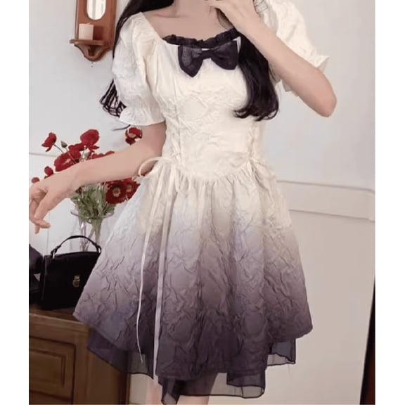 YWXYMGE  Dresses,Womens Dresses 2025 Fall Summer  Neck Elegant Bow tie Mini Dress （S）