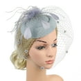 thumbnail image 4 of Women's Feather Fascinators Hat - Hair Pin Cocktail Headwear Pillbox Hat  Gray (One Size), 4 of 6