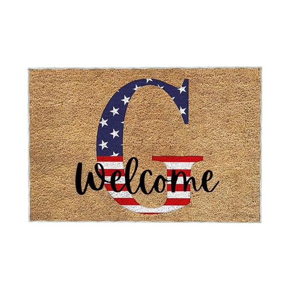 PALIFEUR 4th Of July Door Mat Non-Slip Outdoor Patriotic Welcome Mats for Front Door, Independence Day Bedroom Front Door Mat, Absorbent Door Mat Outside Entrance, 19x31 Inch