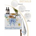 thumbnail image 5 of Easter Rabbits Eggs Rectangle Tablecloth, Watercolor Floral Daisy Bunny Bow Spring Waterproof & StainResistant Tablecloth, Washable Oil-proof Table Cover for Dining/Party/Wedding/Buffet 60x84 In, 5 of 9