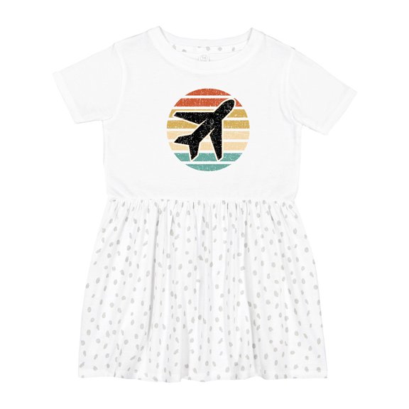 Inktastic Airplane Pilot Vintage Sunset Girls Toddler Dress