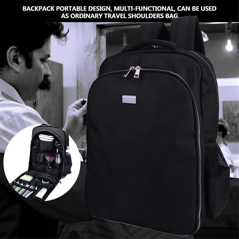 Black Backpack Bag Portable Large Traveling Organizer for Barber Clippers Tool Storage 12.6 7.5 17.7in Walmart
