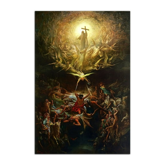 Gustave Dore The Triumph Of Christianity Over Paganism Poster Wall Art Painting Print Canvas Poster Room Aesthetic Bedroom Decoration Painting