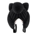 thumbnail image 3 of Lovskoo Women Cute Warm Plush Faux Fur Hood Hat Ear Cover Fluffy Knit Cap Cat Ears Bucket Hat Winter Thick Thermal Hat Black, 3 of 4