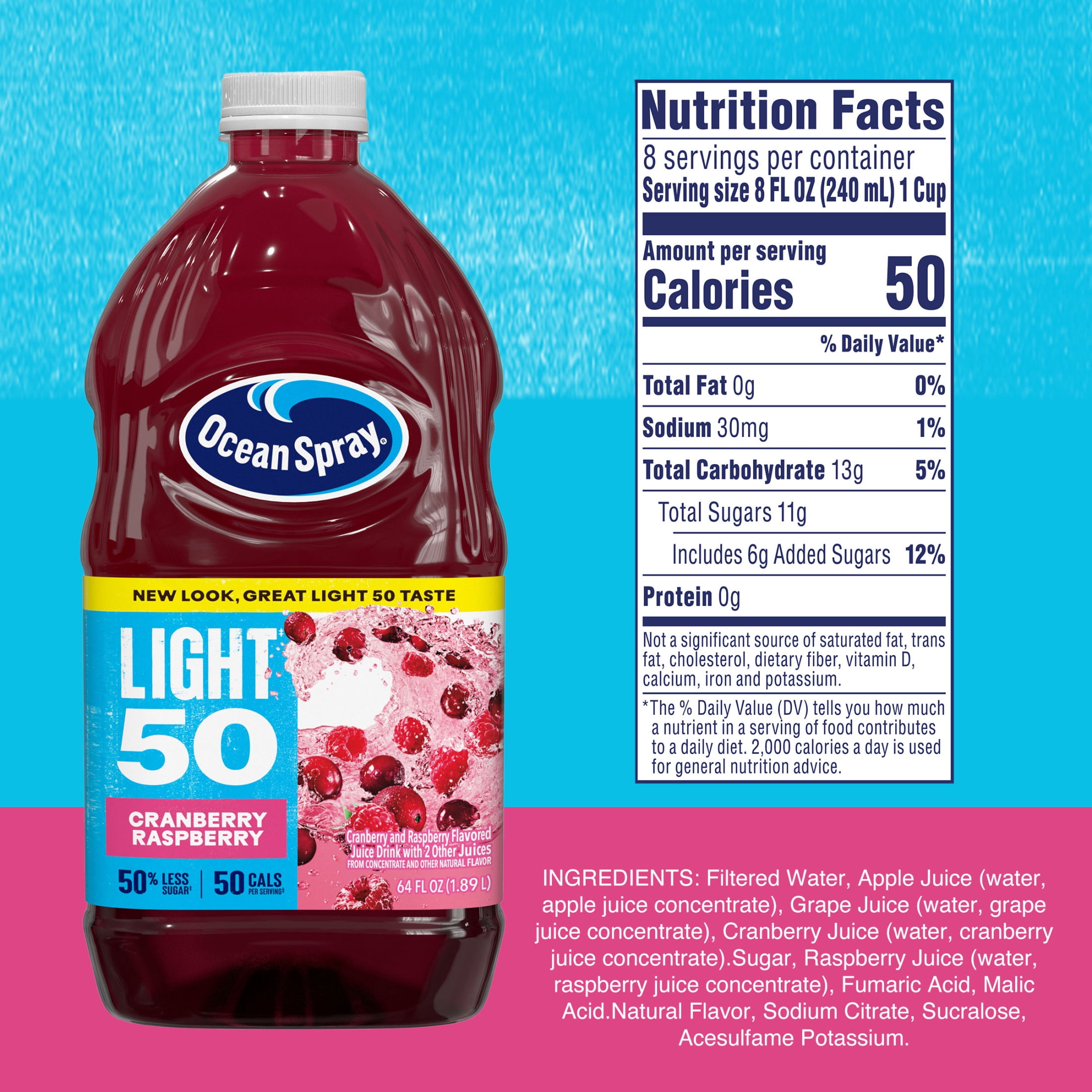 Ocean Spray® Light‡ 50 Cran-Raspberry™ Cranberry and Raspberry Juice Drink
