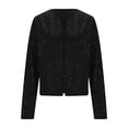 thumbnail image 5 of ASDFVBKG Sequin Jackets for Women Sparkly Glitter Open Front Cropped Blazer Long Sleeve Casual Coat Loose Jackets Black M, 5 of 5