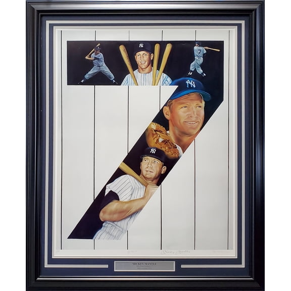 Mickey Mantle Autographed Framed 25x32 Lithograph Photo New York Yankees Artist Proof #23/50 SKU #193714