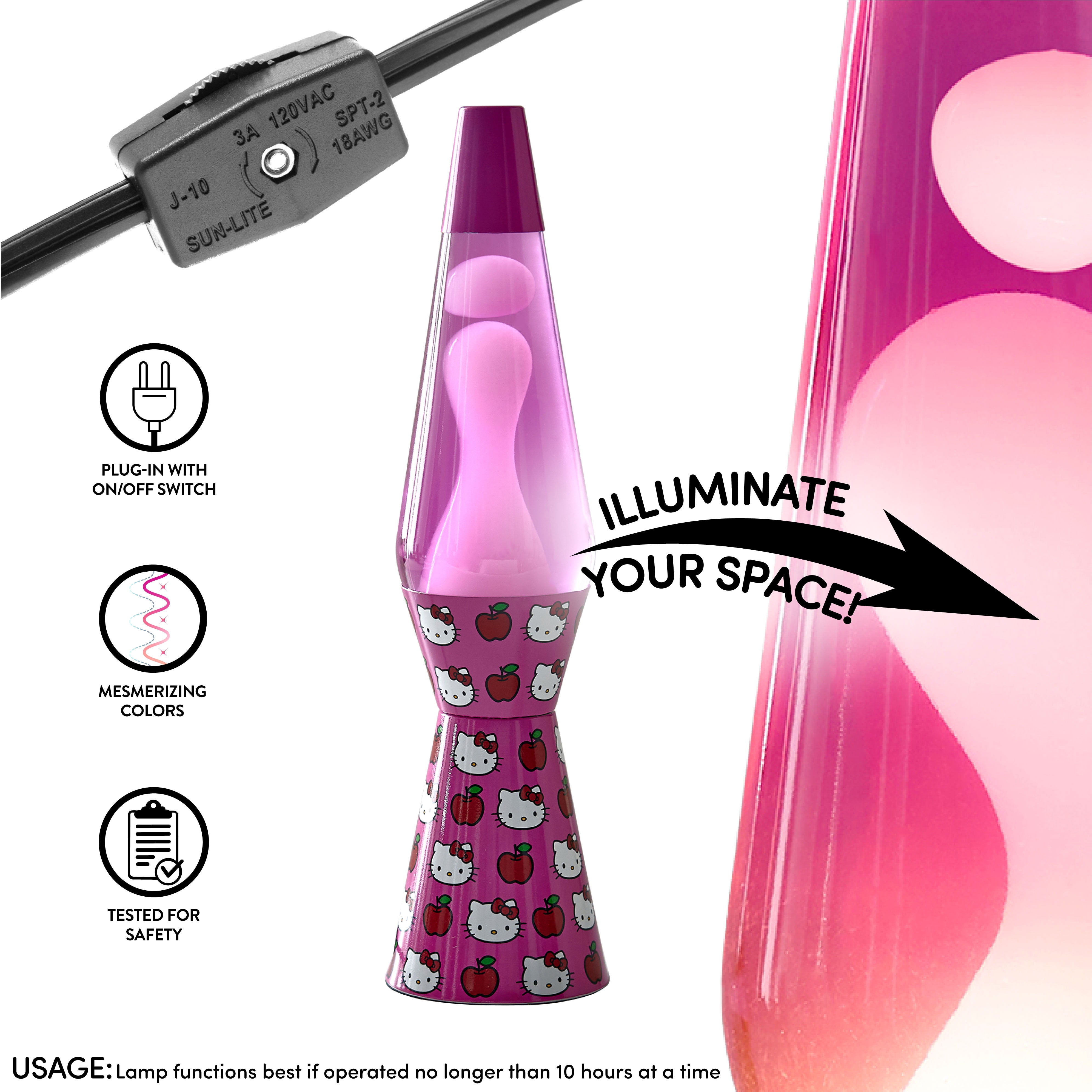 Hello Kitty 16" Motion Volcano Lamp, Pink Wax in Pink Liquid