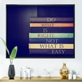 thumbnail image 2 of Designart 'Do What Is Right Not What Is Easy On Books' Traditional Framed Canvas Wall Art Print, 2 of 5