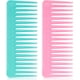 thumbnail image 1 of Peine grande para enredar el cabello, peine de dientes anchos para cabello rizado seco y húmedo, peine para peinar con peine para enredos sin mango (cian, rosa) Vhermosa WRMH-1009, 1 of 4