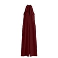 thumbnail image 6 of Ahabrexf Summer Casual Jumpsuits for Women, Shoulder-Baring Deep V Neck Wide Leg, Linen Mixed Sleeveless Casual Jumpsuit with Pockets for Vacation, 6 of 9
