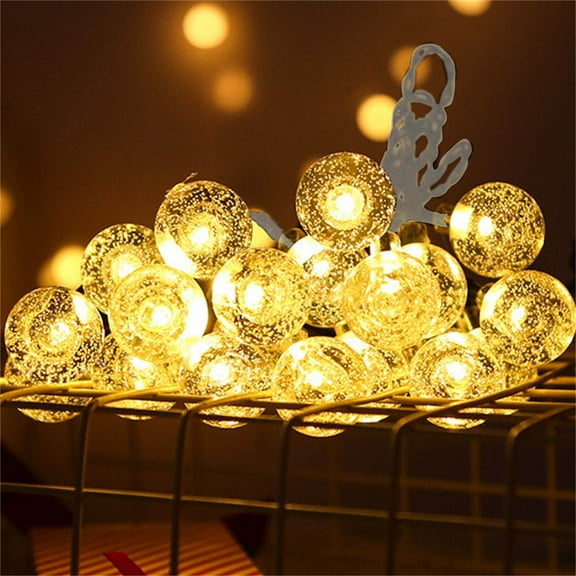 20 Colorful Spherical Lights String Crystal Bubble Ball Fairy String Lights Multicolor Waterproof Light String for Home, Patio,Party, Christmas, Garden Decor