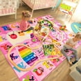 thumbnail image 7 of Lochas Kids Playmats Educational Fun Area Rugs Play Mat Soft Animal Learning Rugs Carpet for Children Room Bedroom Playroom,Pink,5x7 Feet, 7 of 7