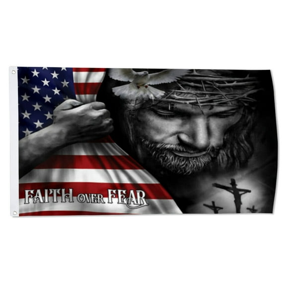 2but Faith Over Fear Jesus Faith flag Christian Strong America Flags Polyester 3x5 FT Indoor Outdoor Banner