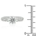 thumbnail image 3 of Precious Stars R07482R-C01-06 Precious Stars Silvertone Cubic Zirconia Classic Engagement Ring, 3 of 4