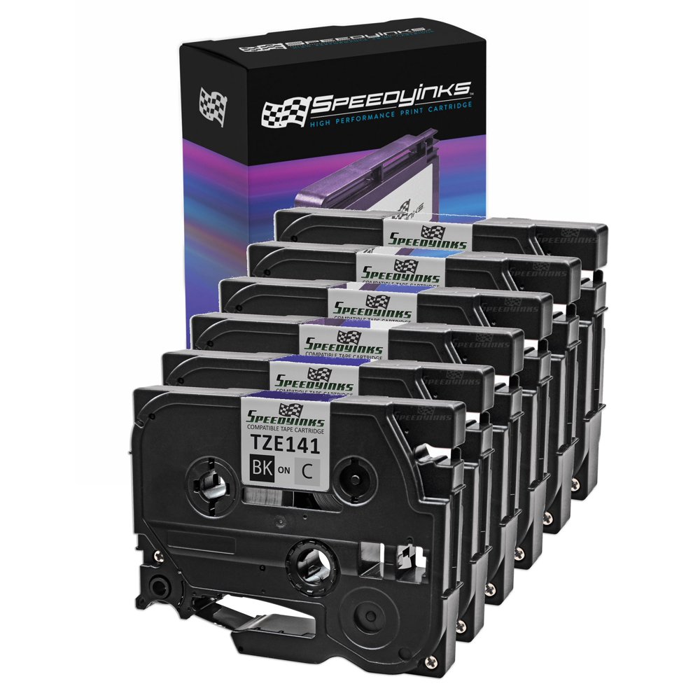 Speedy Compatible Label Tape Cartridge Replacement for TZe141 0.70 in