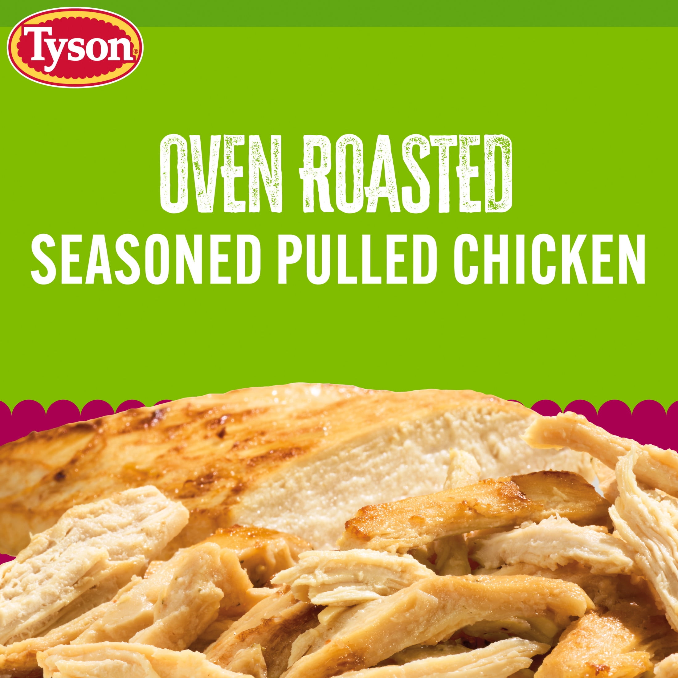 Tyson Frozen Oven Roasted Pulled Chicken Breast, 20 oz (Frozen, Fully Cooked)