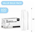 thumbnail image 5 of Klex 600 Disposable Plastic Knives Individually Wrapped, BPA Free Durable Heavy Weight Knife Bulk with Heat Resistant, 7.4", White, 600 Count, 5 of 5