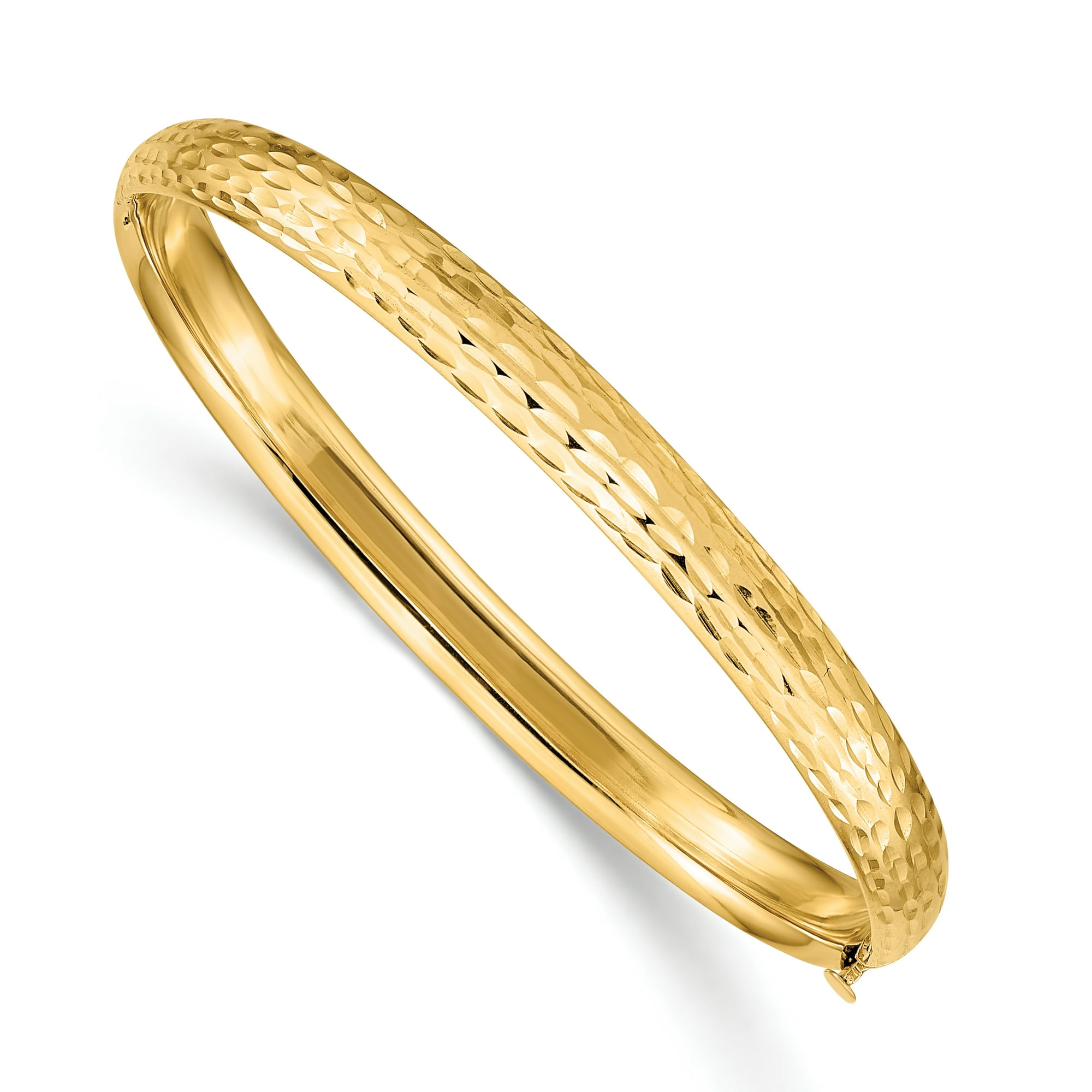 14k Yellow Gold Kids 5mm Hinged Childs Bangle Bracelet Baby