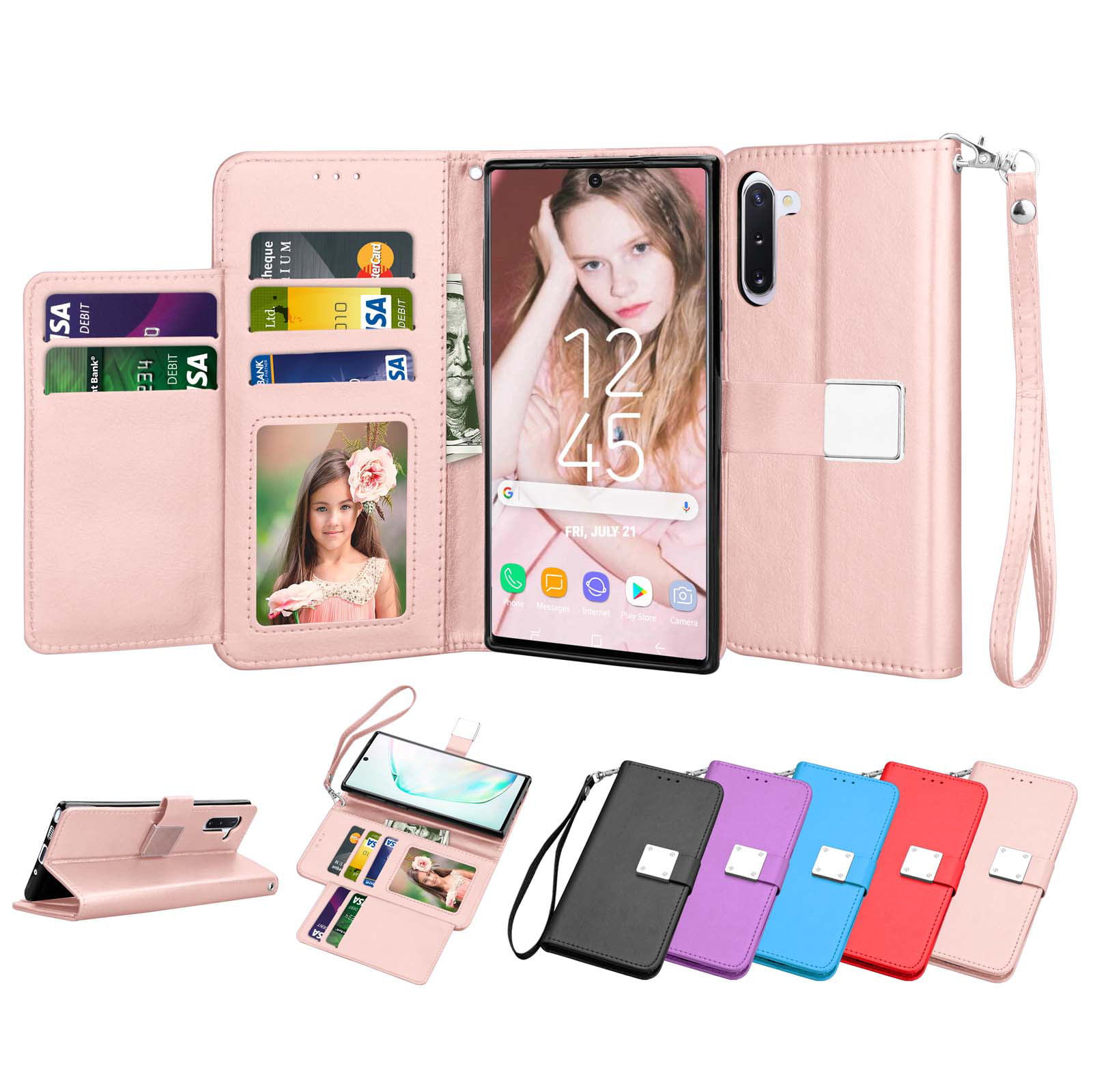 Samsung Galaxy Note 10 PRO Flip Case Cover for Samsung Galaxy Note 10 PRO Leather Cell Phone Cover Extra-Durable Business Kickstand Card Holders with Free Waterproof-Bag Elegant 