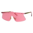 thumbnail image 2 of 80s Cyber Punk Flat Top Shield Robotic Panel Sunglasses Pink, 2 of 4