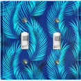 thumbnail image 1 of Metal Light Switch Plate Cover Jungle Tropical Leaves Blue Palm JGL002, 1 of 13