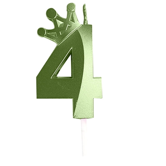 SXcggal Number Birthday Candle 3D Crown Designed Happy Birthday Candles Anniversaries Green Multifunctional Healthy Unbreakable Kitchenware