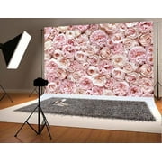 7×5FT Pink Floral Backdrop For Photography Blush Rose Blooms Flower Photo Background For Mothers Day Valentines Day Adult Lovers Studio Props Backdrop
