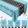 thumbnail image 3 of GRA 4Pack RacingCar Tablecloths Car Birthday Party Supplies Road Table Cloth Race Car Party Table Covers Blue Race Theme Decor Racing Theme Car Decorations of 51 X 86IN, 3 of 16